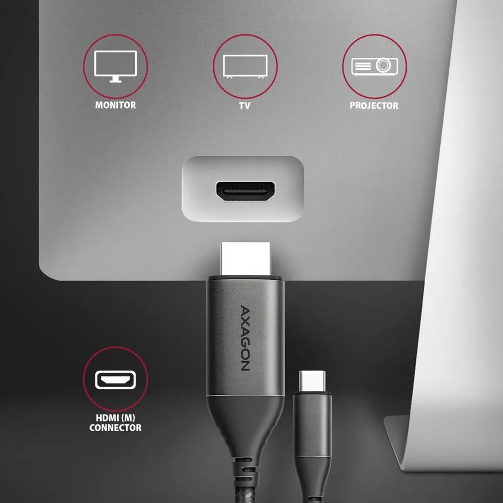 AXAGON AXAGON RVC-HI2MC USB-C to HDMI 2.0 адаптер 4K - Image 4