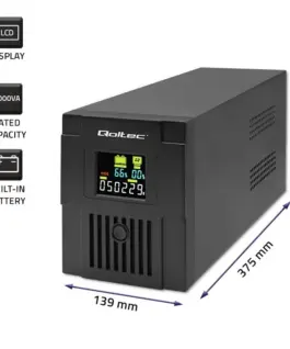 Alternative view of Qoltec Uninterruptible захранващ блок, 2000VA, 1200W