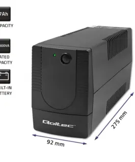 Alternative view of Qoltec Uninterruptible захранващ блок, 1000VA, 600W
