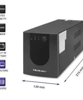 Alternative view of Qoltec Uninterruptible захранващ блок, 2000VA, 1200W