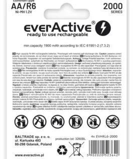 Alternative view от everActive BATTERIES R6/AA 2000 mAH, BLISTER 4 PCS