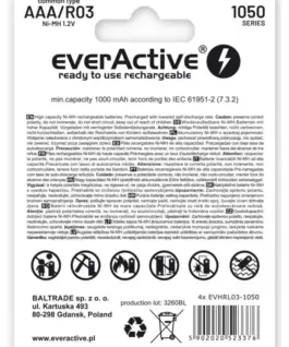 Alternative view от everActive BATTERIES R03/AAA 1000 mAH BLISTER 4 PCS