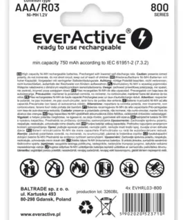 Alternative view от everActive BATTERIES R03/AAA 800 m AH BLISTER 2 PCS.
