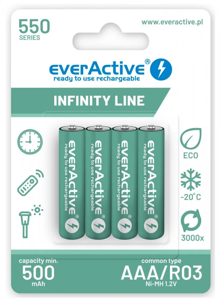 everActive RECHARGEABLE BETTERIES 550 mAH 4 PCS.