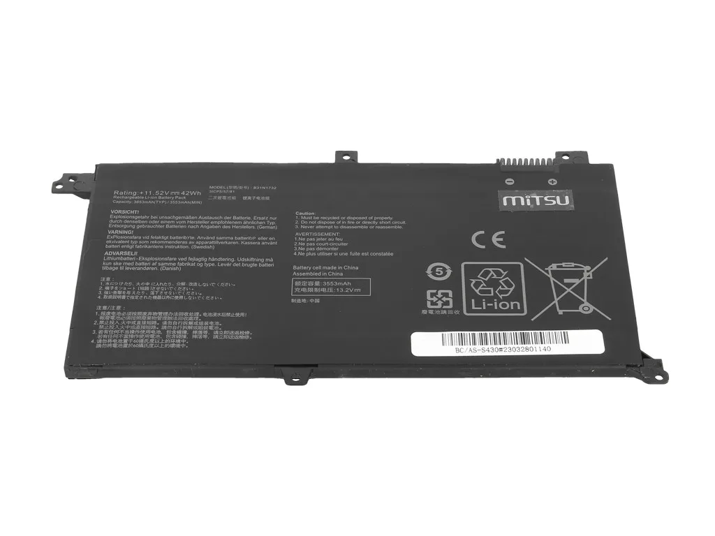 Mitsu Battery Asus B31N1732 VIVOBOOK S430 X430U K430 - Image 3
