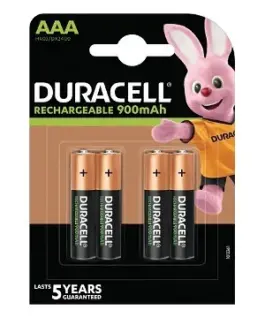 Duracell AAA/HR3 900mAh batteries blister 4 pieces