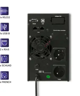 Qoltec UPS On-line Pure Sine Wave 1kVA 800W LCD USB