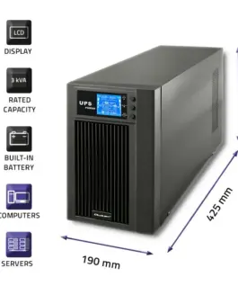 Qoltec UPS On-line Pure Sine Wave 3kVA 2.4W LCD USB