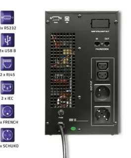 Qoltec UPS On-line Pure Sine Wave 3kVA 2.4W LCD USB
