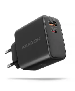 AXAGON ACU-PQ45 PD&QC 2-port мрежово зарядно 45W черен