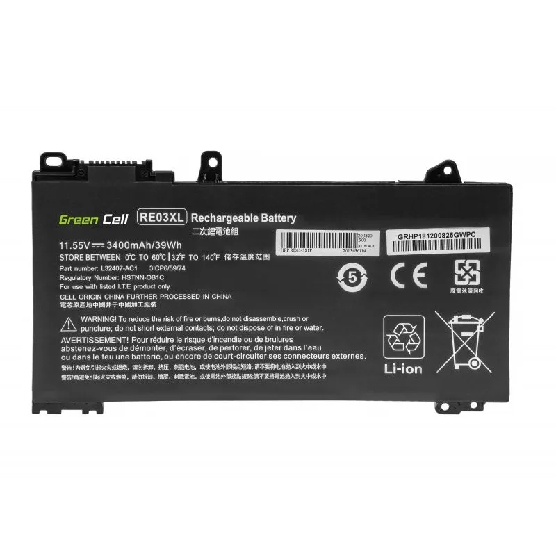 Green Cell Лаптоп battery HP RE03XL 11,55V 3400mAh - Image 2