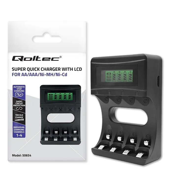 Qoltec Battery зарядно for Ni MH type R03 AAA R6 AA | 1800mA - Image 5