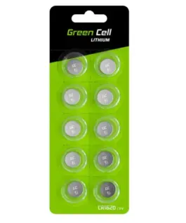Green Cell Lithium Battery 5x CR1620 3V 70mAh