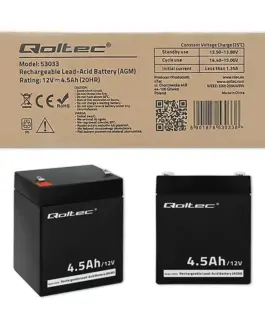 Qoltec Battery AGM 12V 4.5Ah max.1.35A