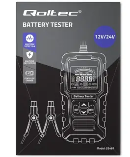 Qoltec Digital load tester with LCD display | 12V | 24V | 3Ah-250Ah