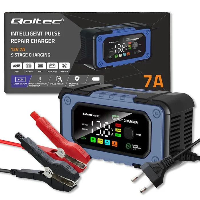 Qoltec Battery зарядно with rapair function,12V,7A - Image 4
