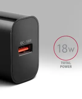 Alternative view of AXAGON ACU-QC18 QC wall charge r 18W 1xport USB-A blac