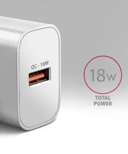 Alternative view of AXAGON ACU-QC18W QC wall charg er 18W 1x port USB-A wh