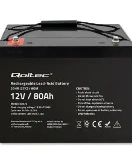 Qoltec AGM battery 12V 80Ah