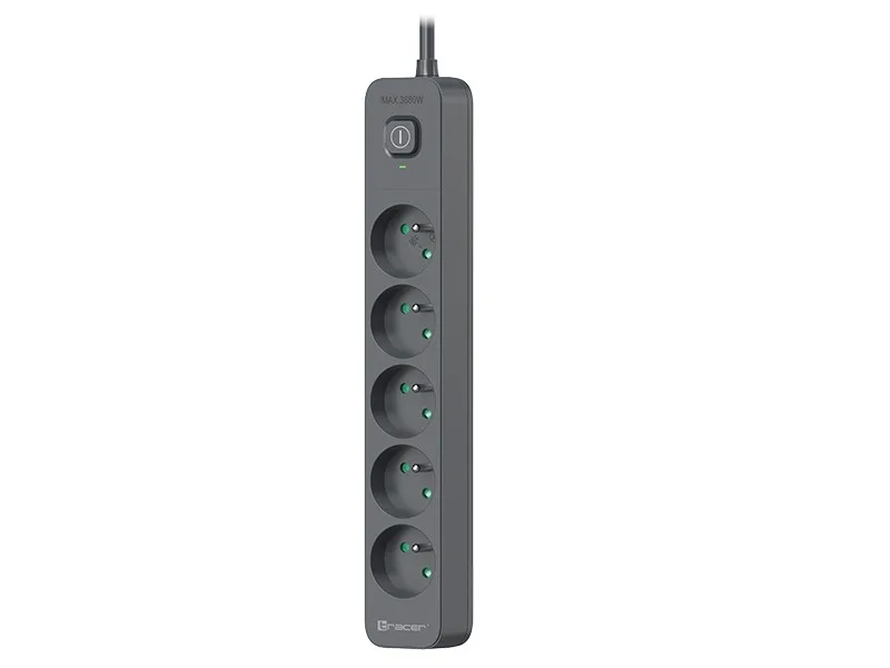 Tracer Power Line+ 3m Graphite surge protector power strip (5 sockets) - Image 5