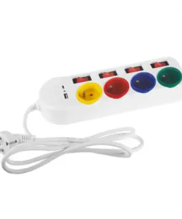 Maclean Power strip 4-socket USB A/C 15m MCE508 W
