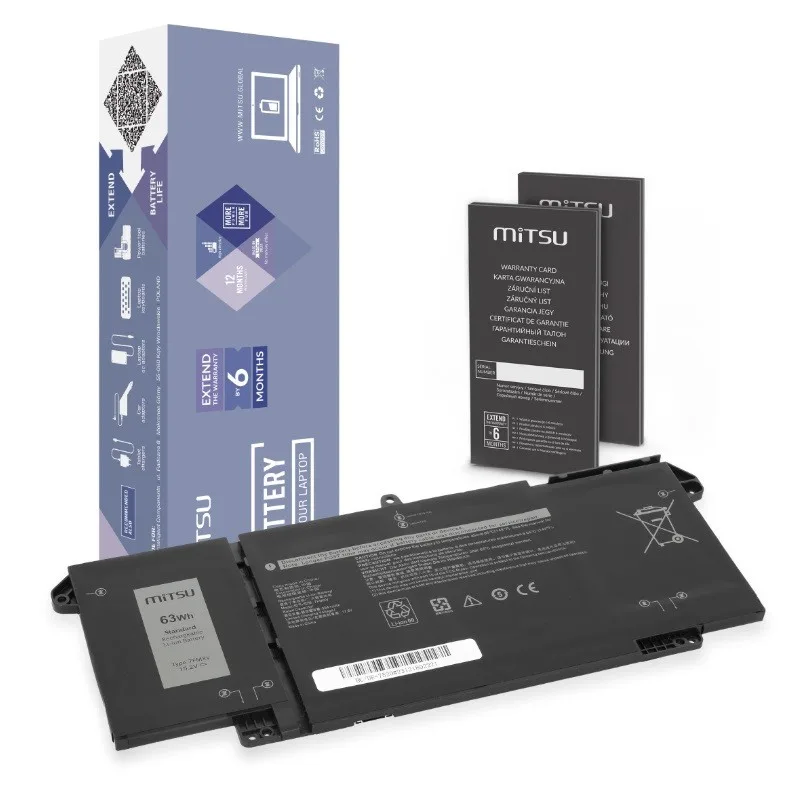 Mitsu Battery 7FMXV for Dell Latitude 5320 7320 7420 7520 - 15.2V 3600 mAh (55 Wh) 15.2V