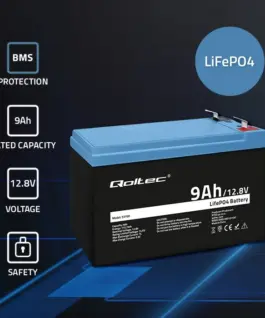 Alternative view от Qoltec LiFePO4 battery 12.8V, 9Ah, 115.2Wh, BM