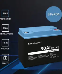 Alternative view от Qoltec LiFePO4 battery 12.08V, 30Ah, 384Wh, BM