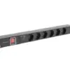 Lanberg PDU rack power strip 19 inch 1U 16A 5xschuko 2m черен