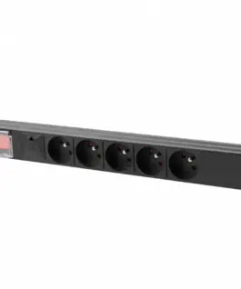 Lanberg PDU rack power strip 19 inch 1U 16A 5x230V 2m черен C14
