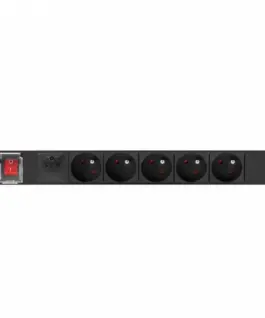 Lanberg PDU rack power strip 19 inch 1U 16A 5x230V 2m черен C14