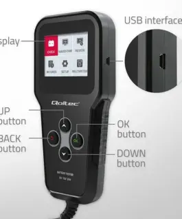 Qoltec Digital battery analyzer tester 3in1 with LCD 6V