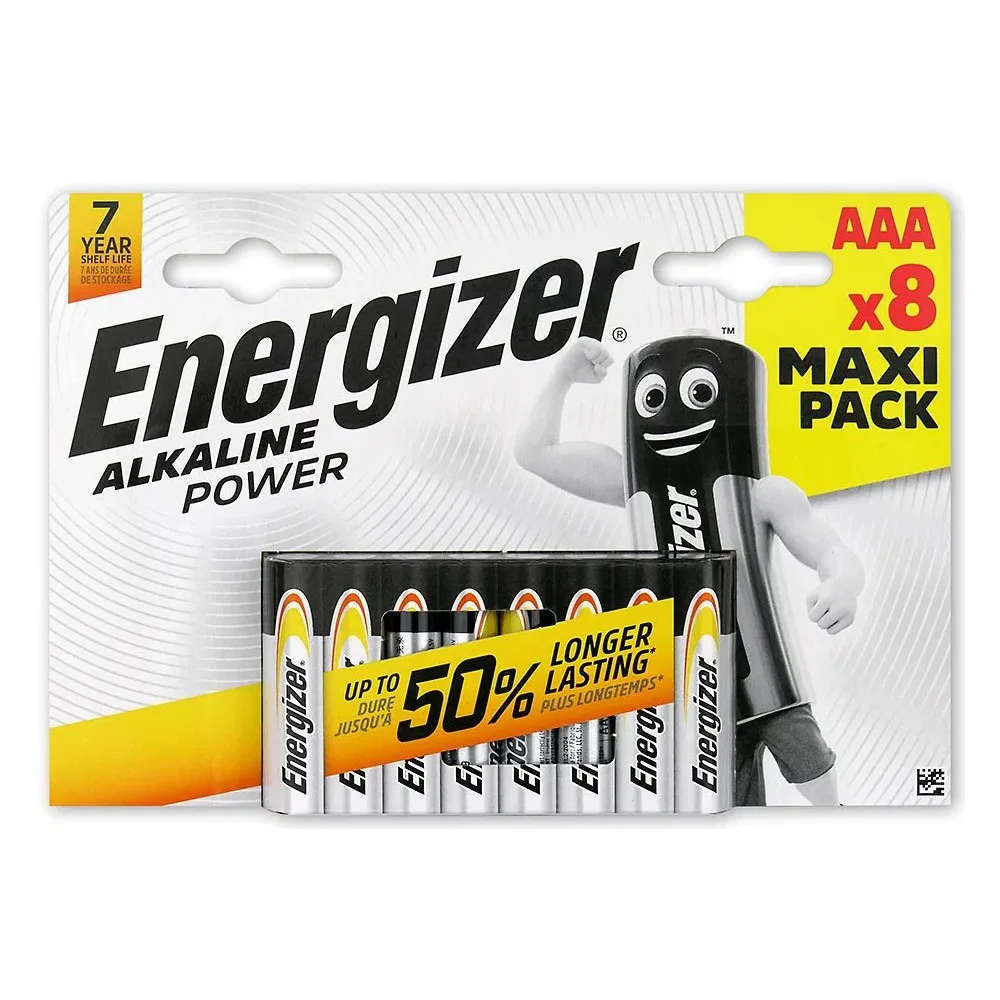 Energizer Battery Alkaline Power AAA E92 8 pcs Blister