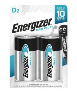 Energizer Battery Max Plus D LR20 2 pcs Blister