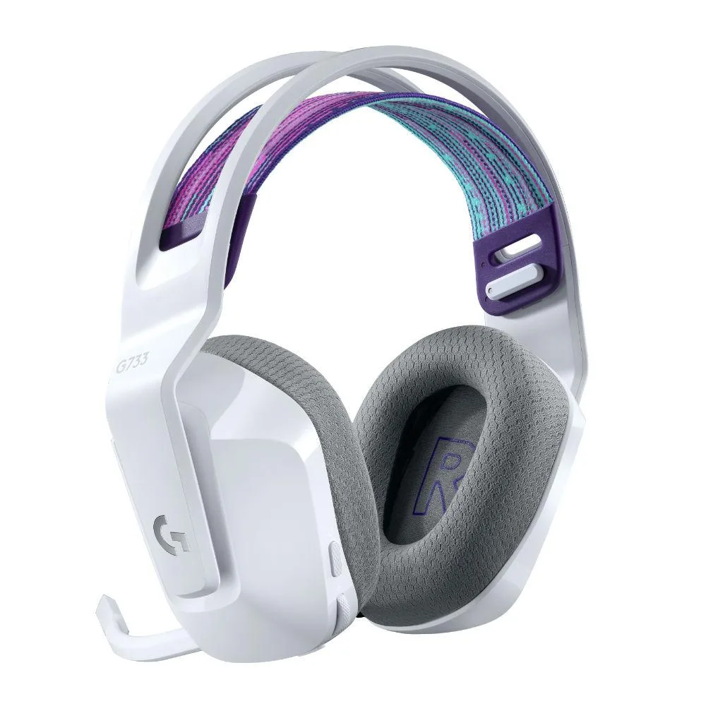 Геймърски слушалки Logitech G733 Lightspeed Wireless RGB, Микрофон, Бели - Image 3
