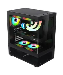 Alternative view от 1stPlayer кутия Case ATX - MIKU Mi7-A Black - Reversed fans included