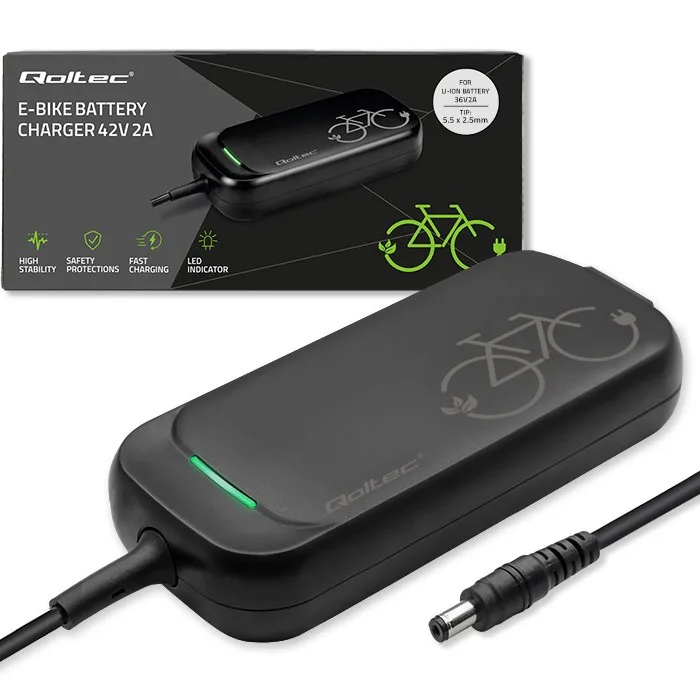 Qoltec зарядно for ebike 36V 42V 2A 5.5x2.5