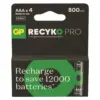 GP Battery Batteries R03/AAA NI-MH 800mAh blister 4pcs. PRO