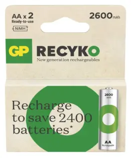 GP Battery Batteries R6/AA NI-MH 2 600mAh blister 2pcs.