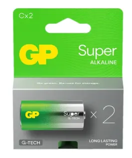 GP Battery Alkaline Batteries LR14 /C SUPER 2 pcs (G-TECH)