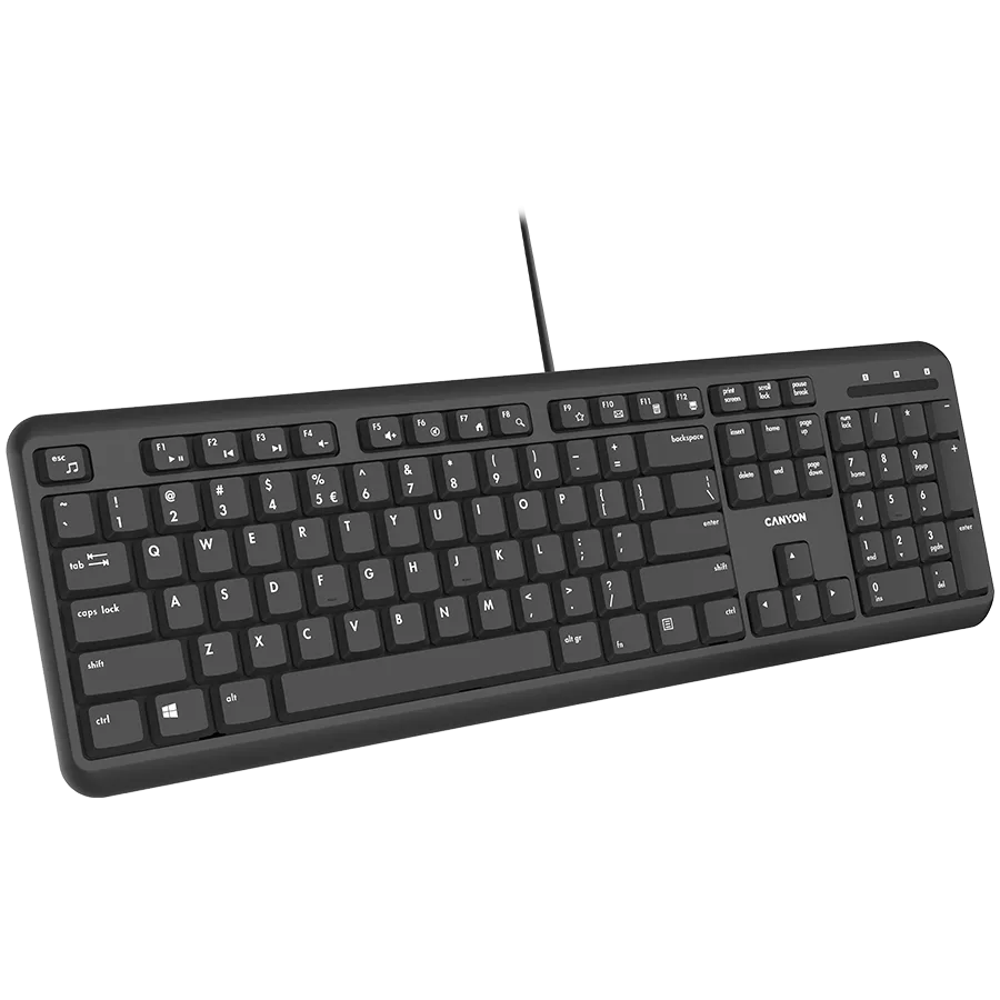 Клавиатура CANYON keyboard HKB-20 EN/BG Velvet Wired Black - Image 3