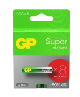GP Battery Alkaline batteries LR03 /AAA SUPER 8 pcs (G-TECH)