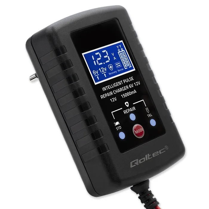 Qoltec зарядно for AGM GEL STD 6V 12V 2A LED display