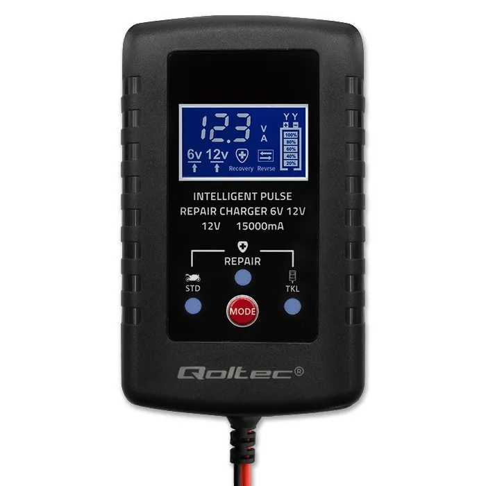 Qoltec зарядно for AGM GEL STD 6V 12V 2A LED display - Image 4