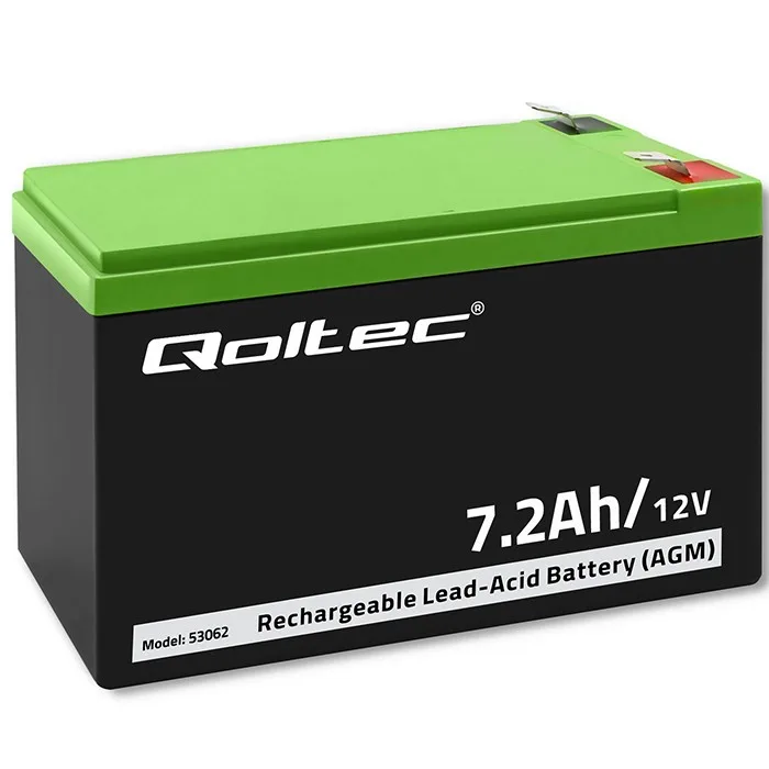 Qoltec AGM battery 12V 7.2Ah max. 108A