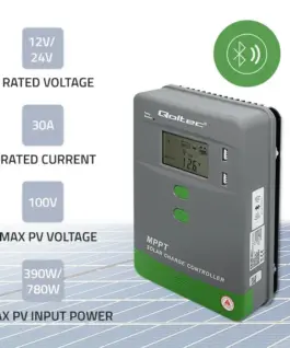 Qoltec Solar charge contorller MPPT 30A 12V24V LCD