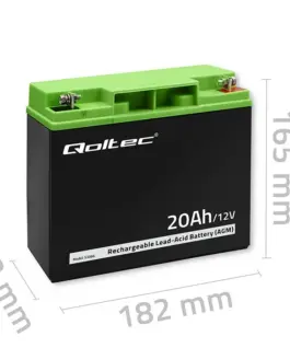 Qoltec AGM battery 12V 20Ah
