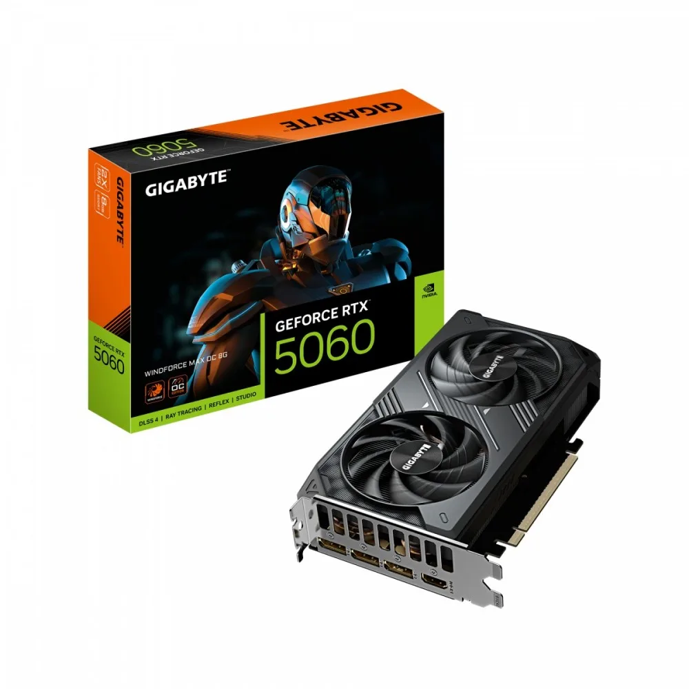 Gigabyte видео карта GeForce RTX 5060 WINDFORCE MAX OC 8G GDDR7 3DP/HDMI