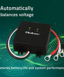 Alternative view от Qoltec Voltage balancer for 24V batteries 2x12V 5A