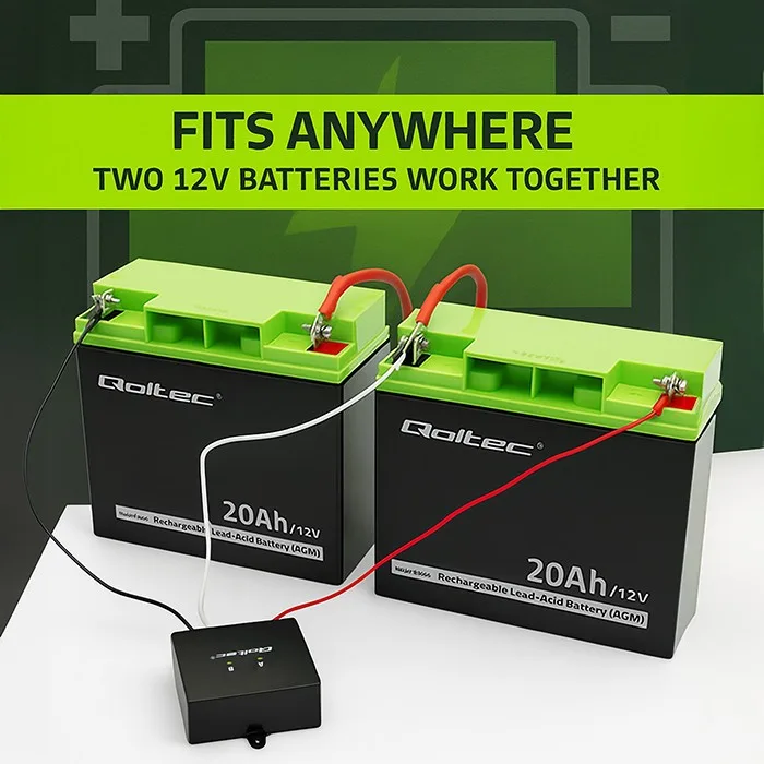 Qoltec Voltage balancer for 24V batteries 2x12V 5A - Image 3